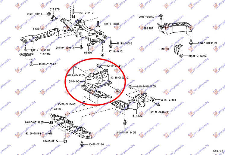 Mbrojtje/kapak nën motor / anësore -04