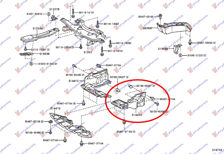 Mbrojtje/kapak nën motor / anësore -04