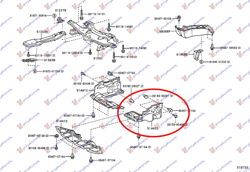 Mbrojtje/kapak nën motor / anësore -04