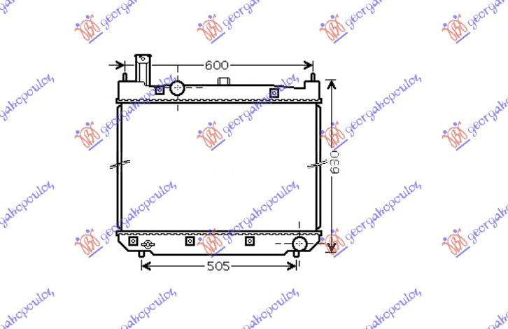 Radiator për motor 2,5 D4d (52,5x62,5x23) 01-06
