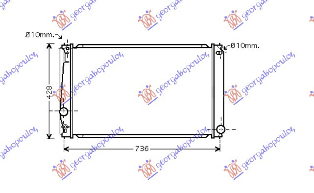 Radiator për motor 2,0I 16V VVTI (me/pa kondicioner) (marsh manual/automatik) (67,3x41,5)