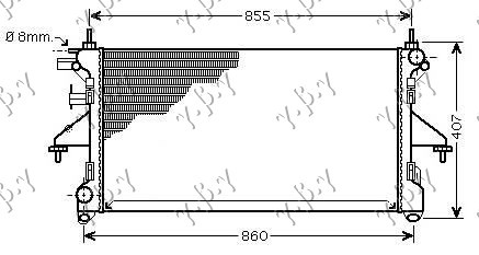 Radiator për motor 2.2-3.0 HDi (me/pa kondicioner) dizel (marsh manual) (780x380x34) (MAHLE BEHR PREMIUM LINE)