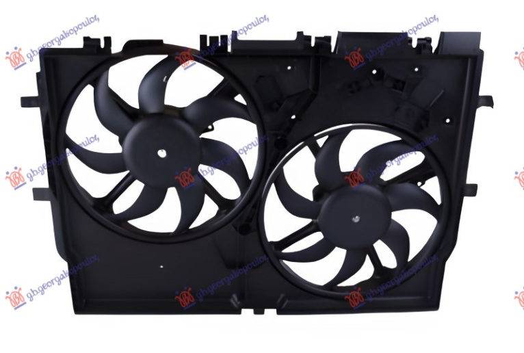 Ventilator komplet (dopio) 2.3-3.0 JTD dizel pa kondicioner (368mm) (2 + 2 pinë)