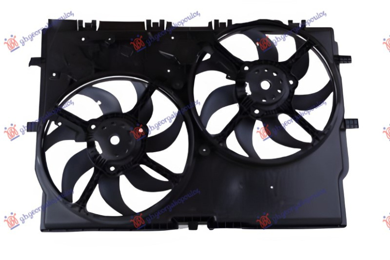 Ventilator komplet (dopio) 2.3-3.0 JTD dizel pa kondicioner (368mm) (2 + 2 pinë)