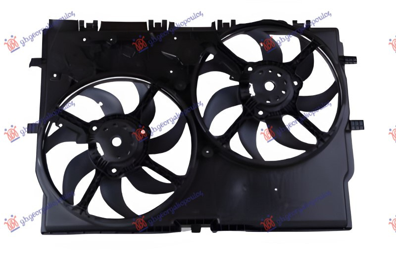 Ventilator komplet (dopio) 2.3-3.0 JTD dizel pa kondicioner (368mm) (2 + 2 pinë)