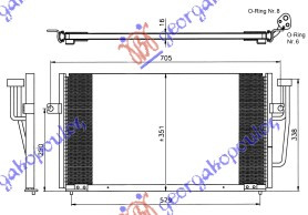 Radiator i kondicionerit 1,9 T.D (610x350x16)