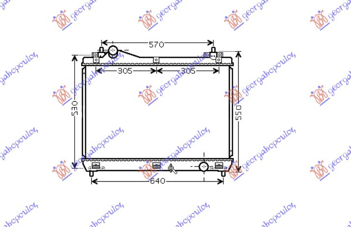 Radiator për motor 1.6VVTI (me/pa kondicioner) (45x69)