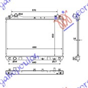 Radiator për motor 1.9 DDiS (45x69x16) (KOYO)