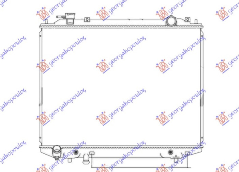 Radiator për motor 2.5-3.0 TDCi dizel (marsh automatik) (450x635) (KOYO)