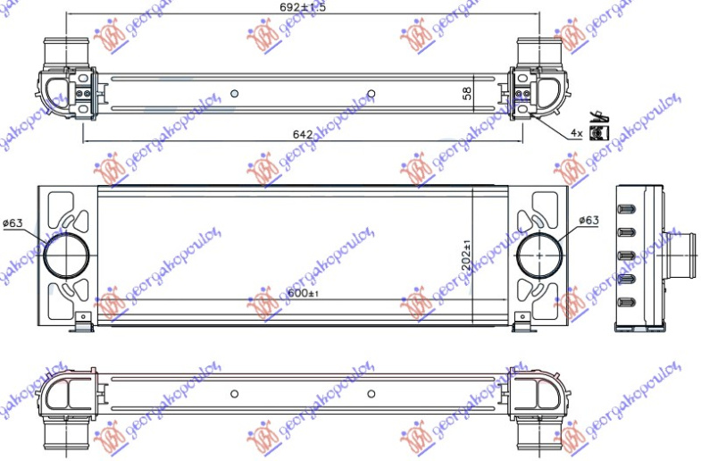 Interkuler 2.2-3.2 TDCI (600x202x58)