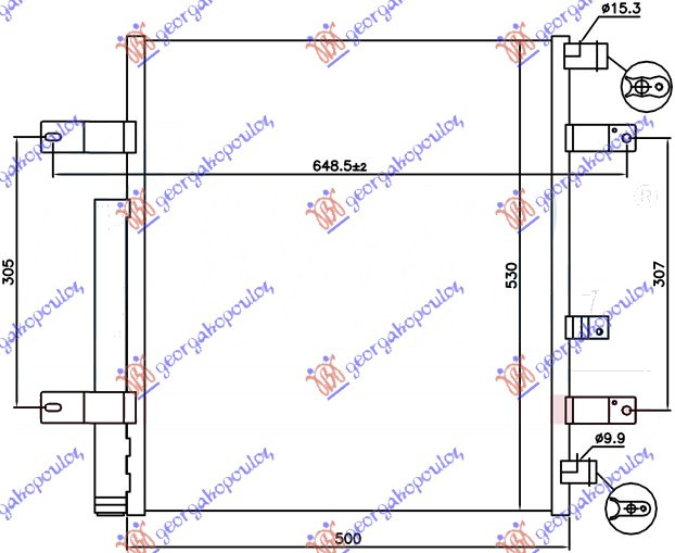 Radiator i kondicionerit dizel (46x53,4)
