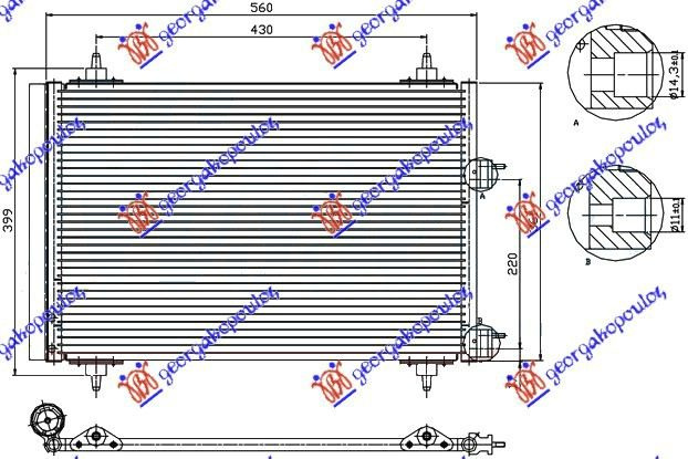 Radiator i kondicionerit benzinë - dizel (51x37)
