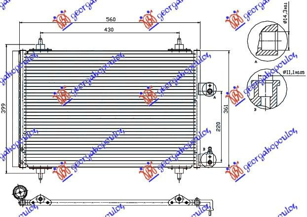 Radiator i kondicionerit 2.0i 16V - 2.0 HDi (51x36x16)