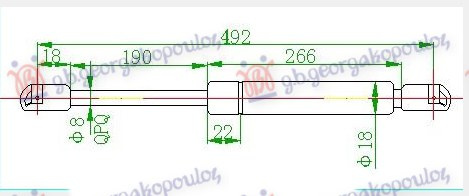 Amortizues (një) për derën e bagazhit karavan (491L-600N)