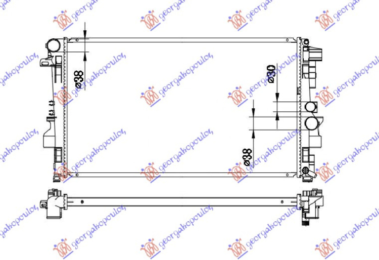 Radiator për motor benzinë/dizel (68x41) (marsh manual)