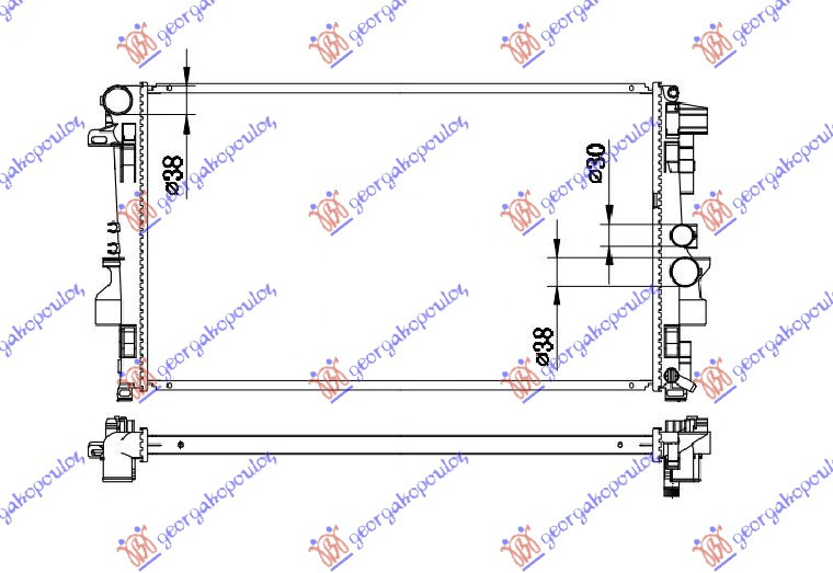 Radiator për motor benzinë/dizel (68x41) (marsh manual)
