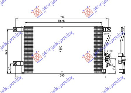 Radiator i kondicionerit benzinë/dizel (58x34,5)