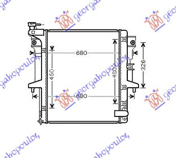 Radiator për motor 2.5 T.D. (marsh automatik) (me kapak) (52.5x63.5)