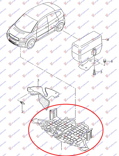 Mbrojtje/kapak nën motor plastik