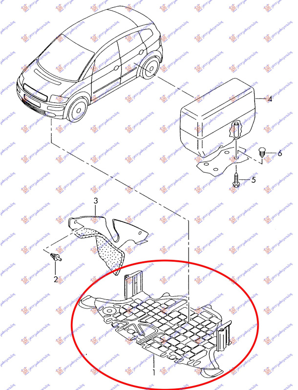 Mbrojtje/kapak nën motor plastik