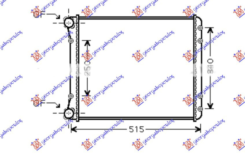 Radiator për motor 1.2-1.4-1.6 16V FSI + TDI (46.8x39.5) (VALEO)