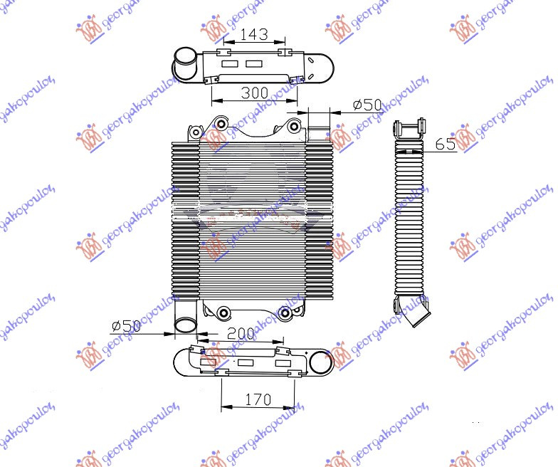 Interkuler 2.5/3.0 D dizel (376x375x65)