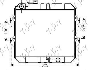Radiator për motor 2.5 T.dizel (50x53x333)