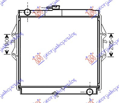 Radiator për motor 3.0 T.dizel (RHD-EXPORT tipi) (55x52,5x3,6)