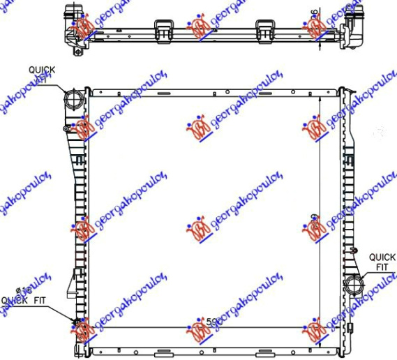 Radiator për motor 3.0 benzinë/dizel (marsh automatik) (59x60x2.4)