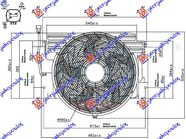 Ventilator për kondicioner komplet 3.0-4.4-4.6-4.8 benzinë/dizel