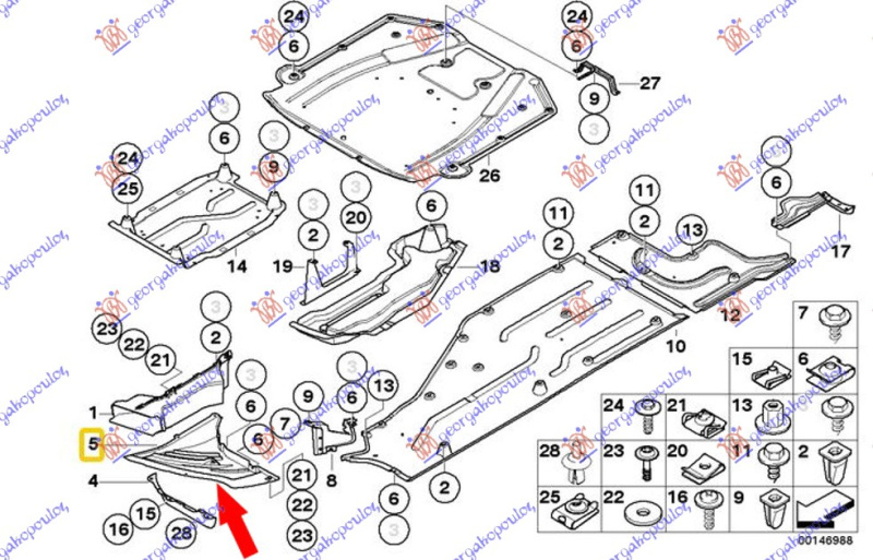 Mbrojtje/kapak nën motor (anësorë)