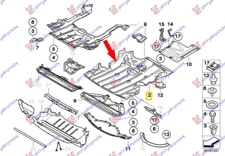 Mbrojtje/kapak nën motor dizel