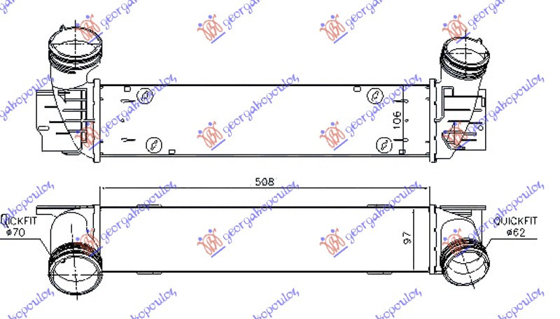 Interkuler 2.0 (120D-123D) dizel (510x95x105) tubë 70/62