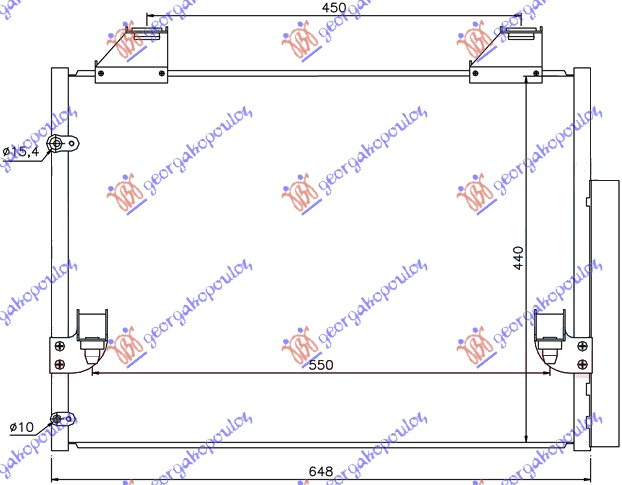 Radiator i kondicionerit 2.5 -3.5 T.D dizel (600x440x16)