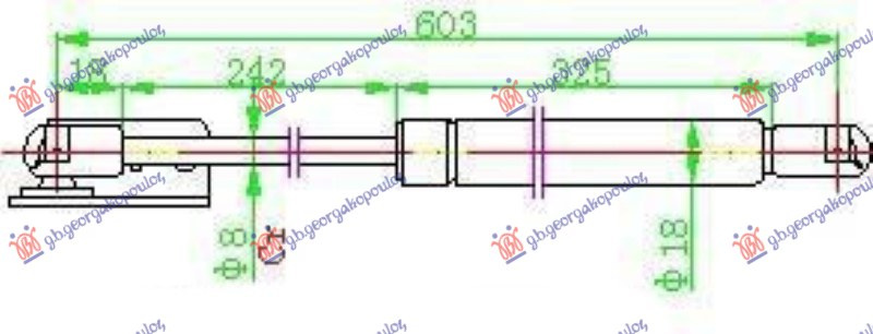 Amortizues (një) për derën e bagazhit (603L-400N)