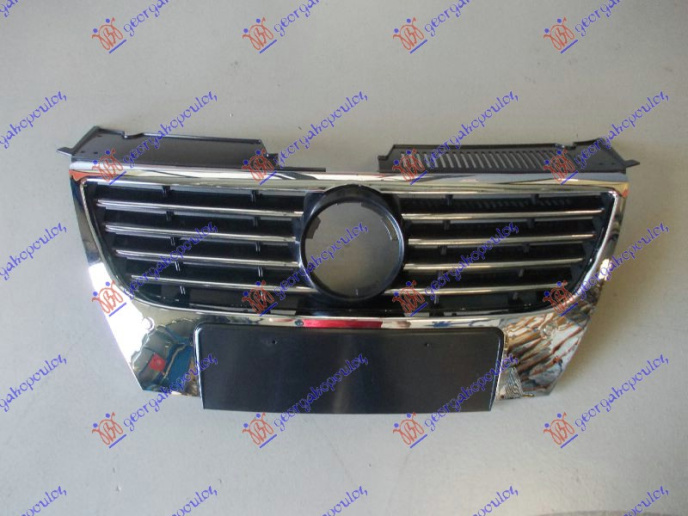 Maskë pvc/grilë komplet (krom/rrjet me ngjyrë të zezë) (me hapje për sensor parkimi) hapje për Stema 150mm