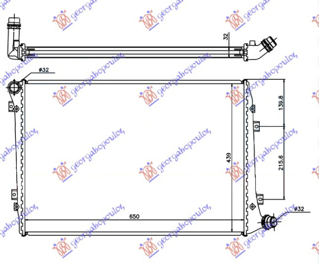 Radiator për motor 1.9-2.0 TDi dizel (650x440)