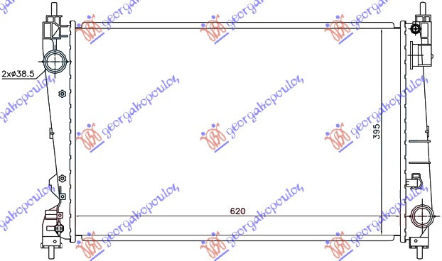 Radiator për motor 1.4i16VTURBO (A14NEL) (62x39) 12-