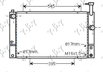 Radiator për motor 1.5 hibrid (600x350x16)