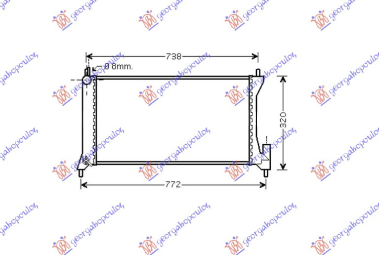 Radiator për motor 1.3DDIS (me/pa kondicioner) (66x27.8x1.6) Z13DT