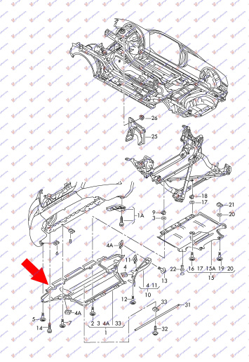Mbrojtje/kapak nën motor