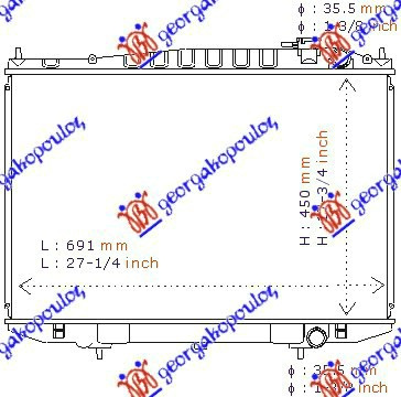 Radiator për motor (me/pa kondicioner) (45x68,5)