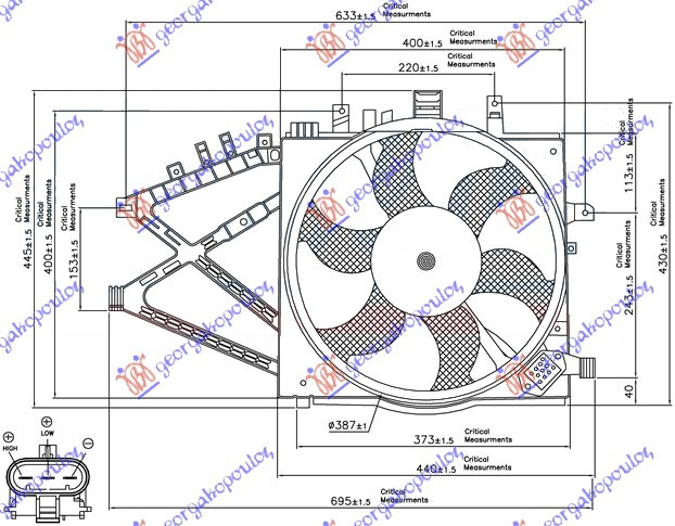 Ventilator komplet benzinë/dizel (me/pa kondicioner)