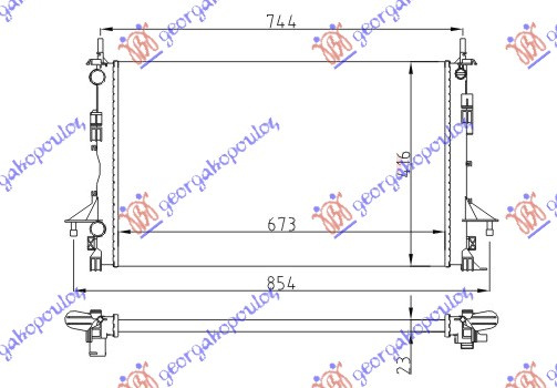 Radiator për motor të gjitha modelet benzinë/dizel (me/pa kondicioner) -07 (69x42)