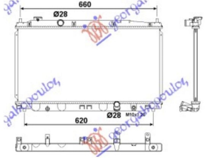 Radiator për motor benzinë (35x68x16) (marsh manual) (KOYO)
