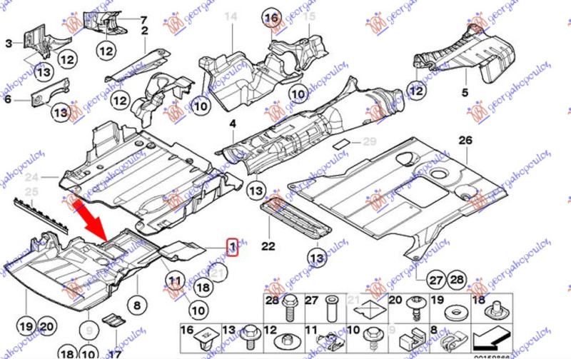 Mbrojtje/kapak nën motor