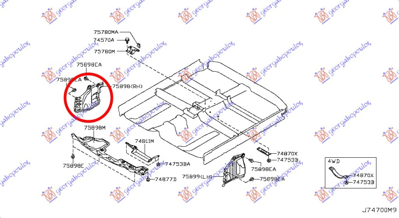 Mbrojtje/kapak nën motor e plastikës / anësore 09-
