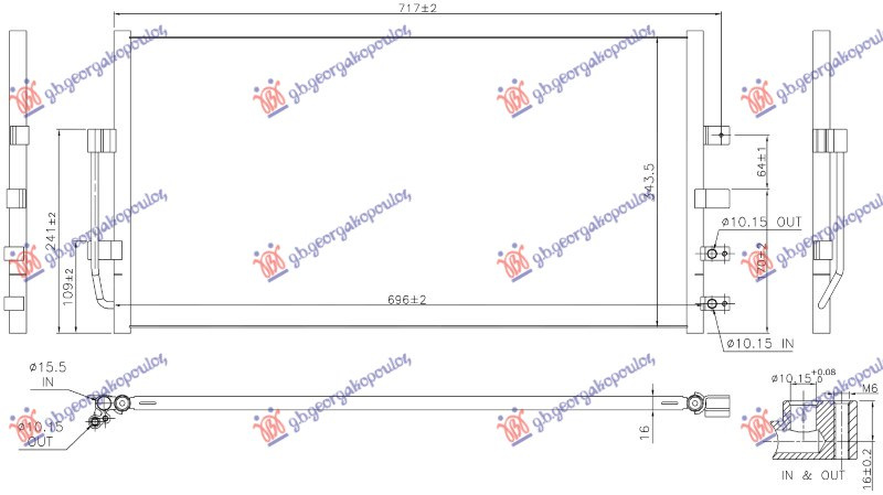 Radiator i kondicionerit 2.5 dizel (marsh manual/automatik) (696x344x16)