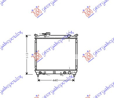 Radiator për motor 1,6 16V (me kondicioner) (42,5x49) (marsh automatik)