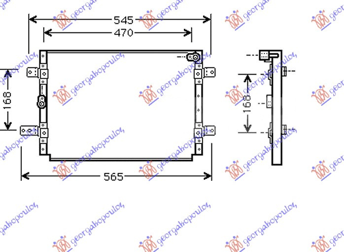 Radiator i kondicionerit 94- ALL MOD (49x35.7x2.6)